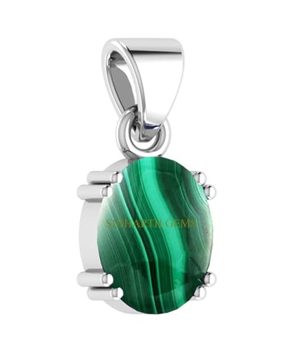 Colgante de malaquita 7,25 ct contra la joyería común plata 2