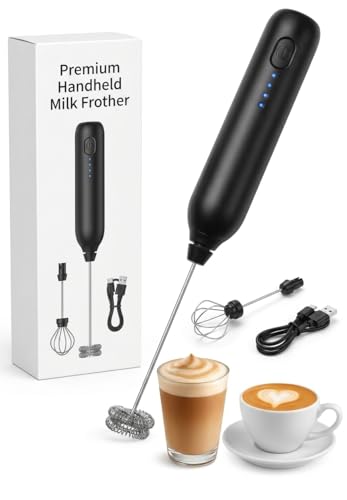 Image of SBJ Milk Coffee Frother 2 in1 Coffee Milk & Egg Whisker Electric Rechargeable Coffee Maker Machine for Home Hand blinder Coffee Frother with Dual Spring with 3 Speed Option (Multicolor)