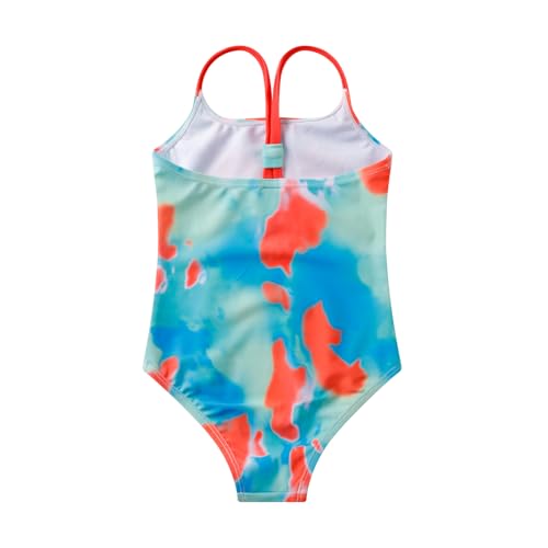 LIZENS Girls' One Piece Swimsuit Stylish Swimwear for Kids Red Bathing Suit with Love Print2