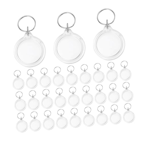 Holibanna 80 Piezas Llaveros Fotos Redondos Acrílico Transparente Resistente para Recuerdos Diarios Portátiles y Seguros para Personal y