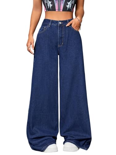Image of KOTTY Women's High Rise Relaxed Fit Solid Jeans