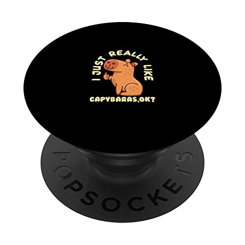 Capybara Lover Cute Capybaras Rodent Animal Capybara PopSockets Swappable PopGrip, Black