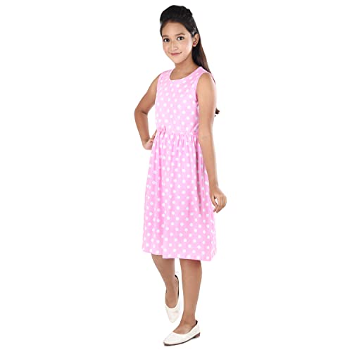 Image of Clothe Funn Cotton Girls Sleeveless Frock Knee-Length Casual Dress