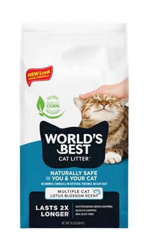 WORLD'S BEST CAT LITTER Múltiples Gatos con Aroma a Flor de Loto de 15 Libras