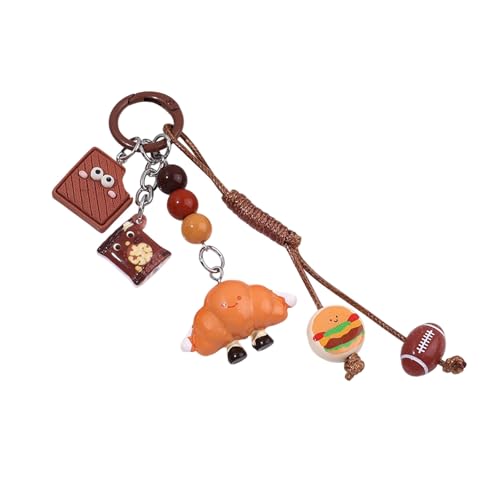 ZYHARUKO Porte-clés en résine de hamburger ludique décoratif fin et léger pour sac à main adultes enfants ceinture de téléphone hamburger créatif,...
