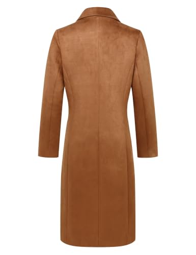 Image of IDEALSANXUN Womens Long Wool Coats Fall Winter Double Breasted Trench Coat Peacoat