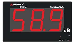 TestHelper SW-526A Sound Level Meter Tester 30-130db 18in Large Screen LCD Display Wall Hanging Type Decibel Noise Measuring with Alarm (Enlarged Sound Level Meter)