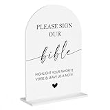 Letrero de libro de visitas de la Biblia, decoración de boda, compromiso, despedida de soltera, para ceremonia, fiesta, recepción, mesa, escritorio, letrero acrílico 14