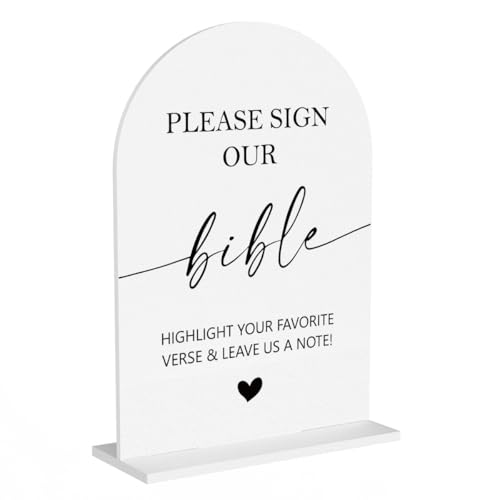 Bible Guestbook Sign, Wedding Engagement Bridal Shower Decor for Ceremony Party Reception Table Desk Decor Acrylic Sign
