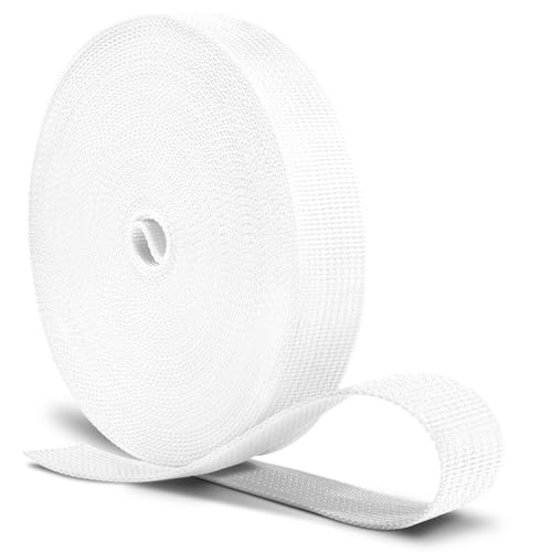 Image of CooBigo 12 Yards Webbing 1 inch & 1.5 inch & 2 inch Polypropylene Webbing Strap 1 Inch 1.5 Inch 2 Inch Wide Webbing Strapping for Bags /Lawn Chair /Pool Solar Cover DIY Crafting