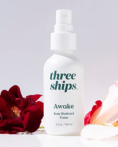 Three Ships Awake Rose Hydrosol Toner – Vegan Facial Tonic Cleanses & Balances Tone – Calming & Soothing Natural Face Toner For Dry Or Normal Skin - As Seen On Dragon's Den, 60Ml #TOP2