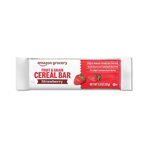 image for Amazon Grocery, Fruit & Grain Cereal Bars, Strawberry, 10.4 Oz, 8 Ct (