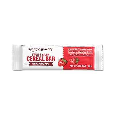 Amazon Grocery, Fruit & Grain Cereal Bars, Strawberry, 10.4 Oz, 8 Ct