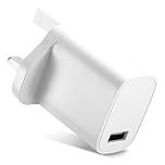 CELLONIC 1 Port USB Charger UK-Plug 5V 3A 15W Charging Mains Wall USB Adapter Outlet Socket 100V-240V for Phone, Tablet, Speakers