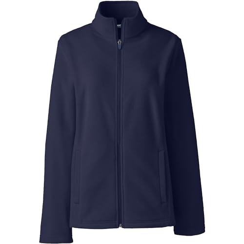 Lands' End Womens Thermacheck 100 Fleece Jacket True Navy Tall Small3