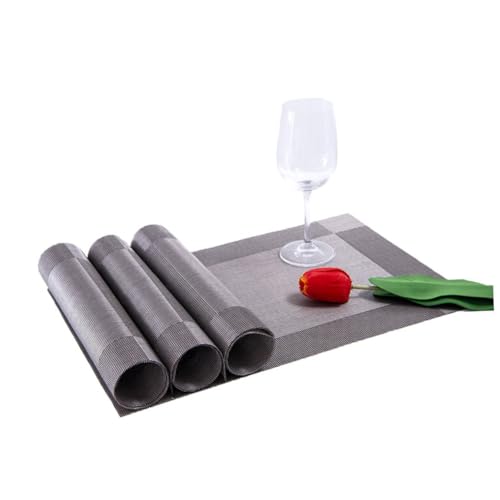 FUNOMOCYA 8pcs Table Placemats PVC Placemats Table Mat Table Mat Unfading Color Table Mat Exquisite Workmanship Table Mat Restaurant Table Mats Table Pad Table Mat PVC Hotel Table Mats Grey