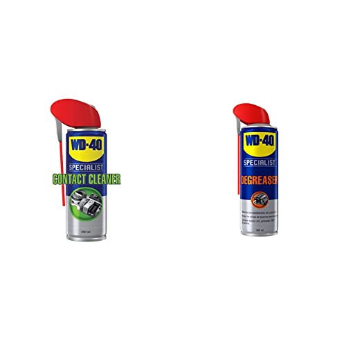 WD-40 44716 WD-40 Specialist Fast Drying Contact Cleaner 250ml and Specialist Degreaser Spray - Professional Strength, Heavy Duty Cleaner & Degreaser For Tough Grease & Grime
