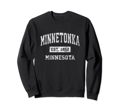 Minnetonka Minnesota MN Vintage Establecido Diseño Deportivo Sudadera