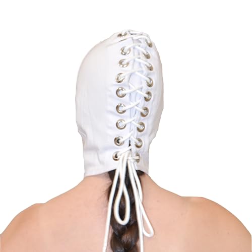 Cagoule fétiche BDSM ajustable masque coton opaque ouverture nasale - 6