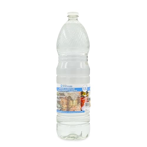 Vinaigre Blanc Alimentaire - 1,5L - Vinaigre d'Alcool Naturel -Pour Les Recettes Culinaires, Attendrir Viandes, Conserver Fruits et Légumes - La Compagnie du Bicarbonate
