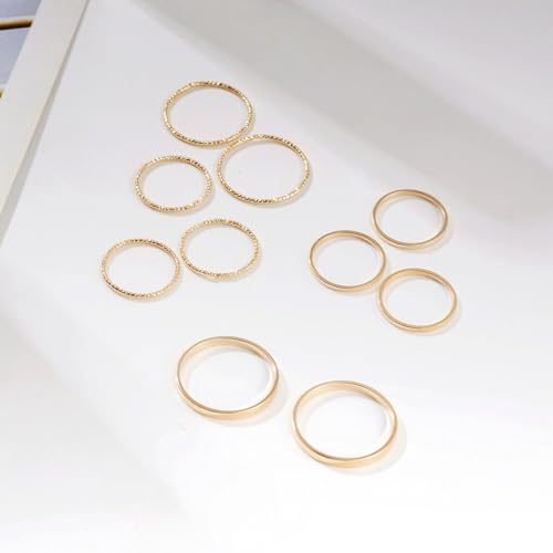 Kprusoian Simple Knuckle Rings Set for Women,Vintage Stackable Joint Finger Midi Rings Dainty Cute Rings Pack Festival Jewelry (Gold): Clothing, Shoes & Jewelry - view 2