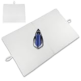 MTZRFLL 24" x 16" Ironing Mat Foldable, Portable Small Thickened Heat Resistant Cotton Wood Mini Ironing Pad Board for Table Top, Washer, Bed, Dorm, Travel, Countertop, Tabletop, Double Sided Use