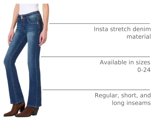Image of WallFlower Luscious Curvy Bootcut Jeans for Women, Mid-Rise Insta Stretch Denim, Size-Inclusive Juniors Jeans