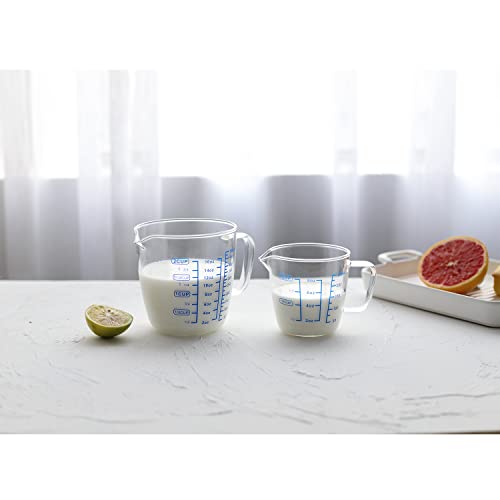 Vucchini Borosilicate Glass Measuring Cups Set - Precise Pouring Kitchen Gadgets - Clear Easy To Read Durable Microwave Safe 16 Oz/8 Oz #TOP7