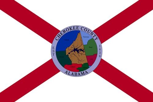 Drapeau Cherokee County Alabama grand format tissu résistant intempéries extérieur - 2
