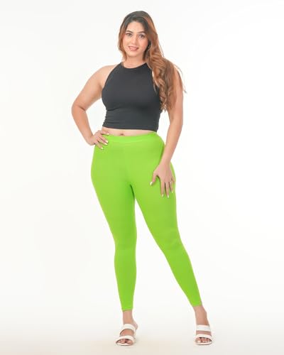Image of Loveit Womens Solid Viscose Slim Fit Ankle Length Leggings