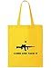 Come And Take It Cotton Canvas Tote Bag in Yellow - One Size