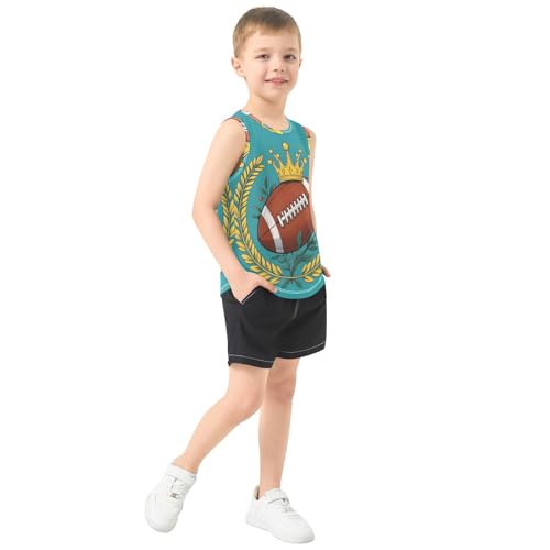 Boys' Tank Top Shirt Football Leaf Crow Sleeveless T-Shirts4