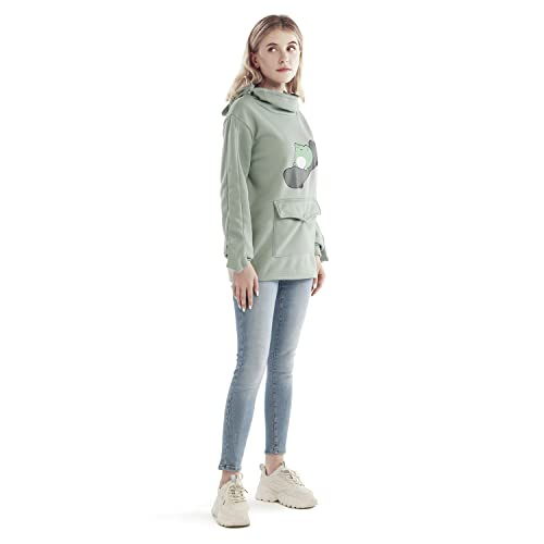 Rgosme Frog Hoodie Skateboarding Frog Hoodie Long Sleeve Hoodies Zipper Mouth Pullover Tops For Womens Teen Girls (Dark Green Xxs) #TOP4