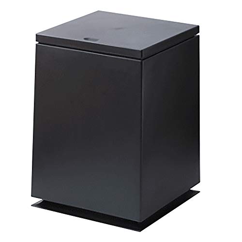 Modern Waste Basket - 1.85 Gal/7L Square Shape Trash Bin - Pop Open Trash Can with Lid - Black Bathroom Trash Can - Push Top Kitchen Garbage Can - Home/Office Trash Can with Removable Liner Bucket