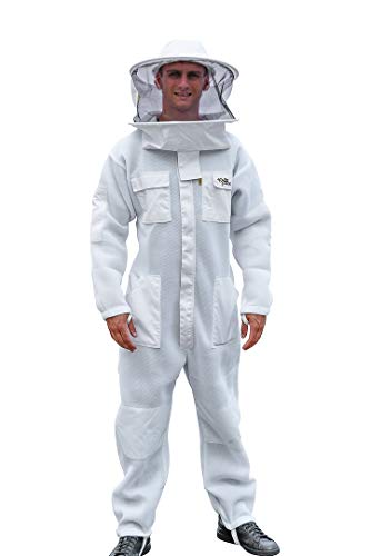 OZ ARMOUR Beekeeping Suit Ventilated Air Mesh with Fencing & Round Brim Hat (Medium)