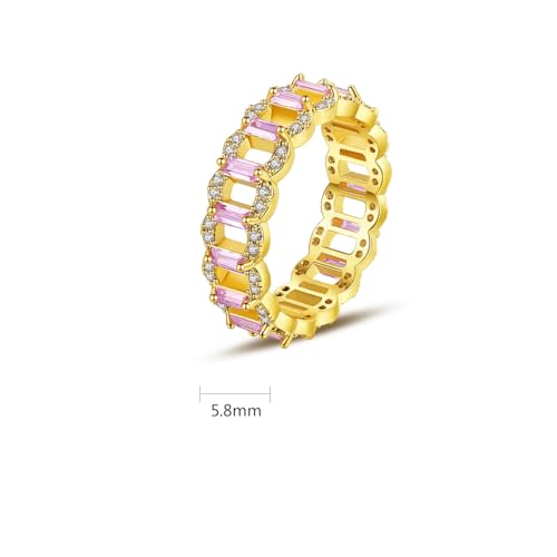 14K Gold Pink Moissanite Wedding Ring, Fashionable Jewelry for Modern Women, Ideal for Wedding and Anniversary2
