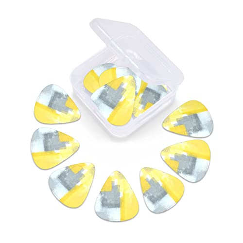 Ensemble de 12 médiators de guitare de peinture d’art abstrait gris et jaune pour guitare acoustique, guitare électrique… - Les Beatles, Paul McCartney, John Lennon, RIngo Starr, George Harrison Ensemble de 12 médiators de guitare de peinture d'art abstrait gris et jaune pour guitare acoustique, guitare électrique… – Image 7