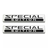 2Pcs Metal Special Edition Logo SUV Rear Trunk Side Sport Emblem Luxury Sticker Badge (Silver Black)