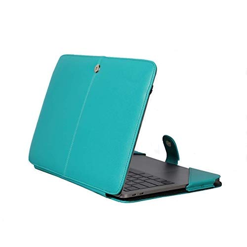Image of ENTHOPIA 13 to 14 Inches Folio Laptop Case Cover Vegan Leather Compatible for MacBook, Lenovo, Hp, Dell &Other Notebooks - Teal