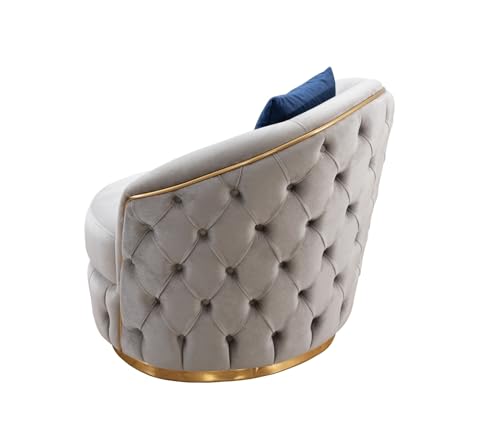 Generisch Chesterfield Sofa Maris - Samt - Sofa & Wohnlandschaft - 3-3-1 - Luxus Elegant - Wohnzimmer - 240 cm x 90 cm x 80 cm - Beige – Bild 8