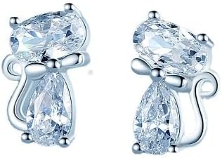 Pendientes elegantes para mujer, aretes de gato femenino 2023, aretes de moda con orejas de gato, aretes de joyería de animales lindos para mujer