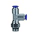 AIGNEP USA 87222-02-04 Swivel Run Tee, 1/8" Tube x 1/4" Swift-Fit Universal Thread (Nickel Plated Brass)