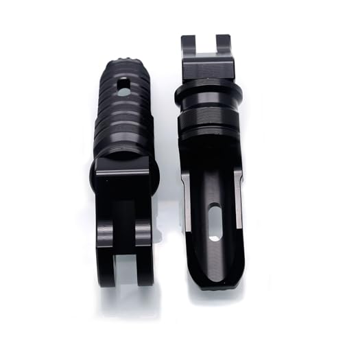 Image of MZS Motorcycle Foot Pegs, 360 Roating Rider Front Footpegs Footrest Rest Pedal Black CNC Compatible with Bonneville T100 2016-2022 / Bonneville T120 2016-2022