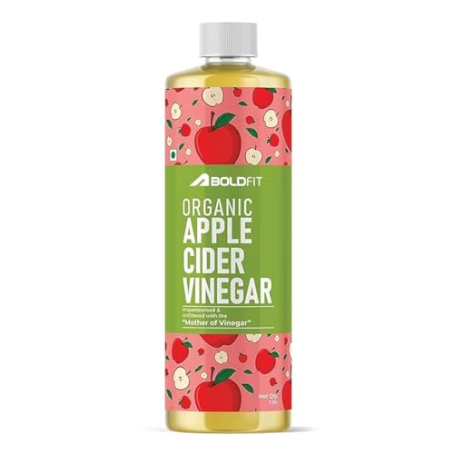 Image of Boldfit Organic Apple Cider Vinegar with Mother Juice Raw, Unfiltered, Unpasteurized ACV Juice for Weight Loss, Digestion, Gut Health, Bloating, Hair and Skin Care- 1L