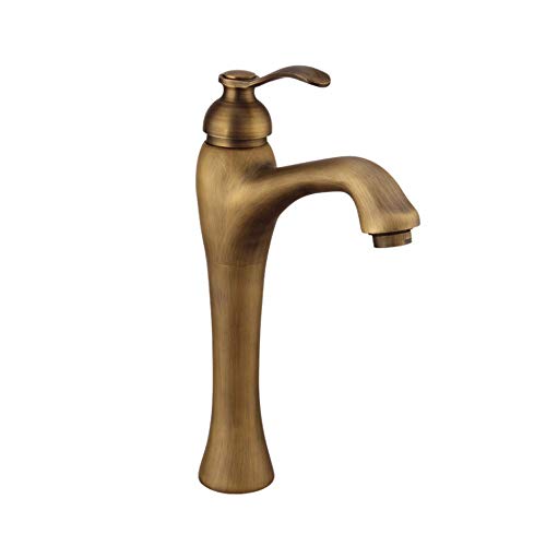 Robinet de lavabo en cuivre antique au design rétro pour salle de bains