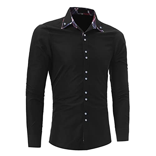 Men's Classic Lined Colorful Casual Slim Long Sleeve Shirt Business Dress Shirt Button Down Shirt Plaid Collar2