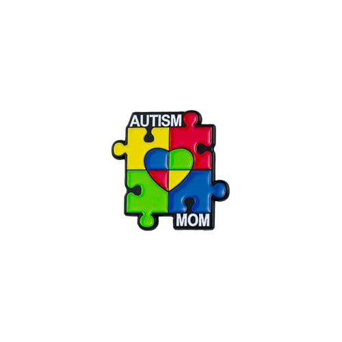 Autism Mom Heart Puzzle Enamel Pin, Autism Awareness Acceptance Pin Brooch, ADHD Neurodiversity Brooch Badge, Inclusion Disability Awareness Lapel Badges, Meaningful Family Support Gifts, Inspirational Gift Jewelry Accessories