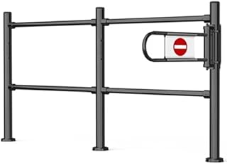 Supermarket revolving Door,Metal Safety Gate - One-Way Door with Spring-Loaded Automatic Closure for Supermarkets & Warehouses - Entrance Swing Gate for Enhanced Security and Safety