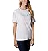 Columbia Women's Bluebird Day Relaxed Crew Neck, White/Wind Floral Brand, 1X Plus