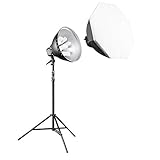Farbtemperatur ca. 5400 K (ähnlich dem Tageslicht), 9x28 W Tageslicht Spirallampe (vergleichbar mit 9x140 W Glühbirne), Lampen zu- und abschaltbar, variable Helligkeitsregulierung über 5 Stufen